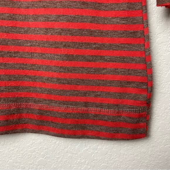 HIP Brown & Orange Striped Straight Neck Top Size M - Picture 2 of 6